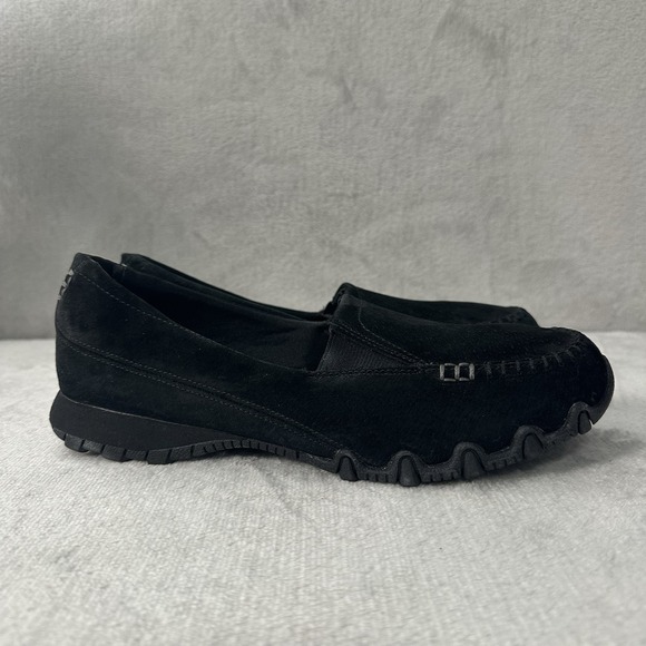 Skechers Shoes - Skechers Leather Loafers Shoes Women's 9.5 Black Wayfarer Relaxed Fit Low 44727